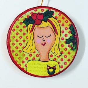Holly Jolly Girl Christmas Ornament