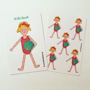"Lucy at the Beach" Stickers