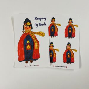 "Stopping By the Woods" Girl Stickers